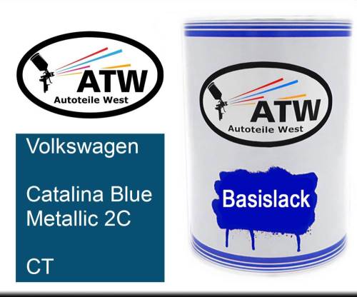 Volkswagen, Catalina Blue Metallic 2C, CT: 500ml Lackdose, von ATW Autoteile West.